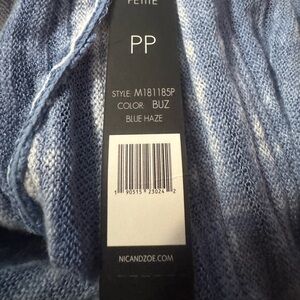 NIC+ZOE Blue and White Knit Top